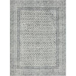 Talia Grey/Cream 3 ft. x 5 ft. Moroccan Bordered Global Woven Rectangle Area Rug