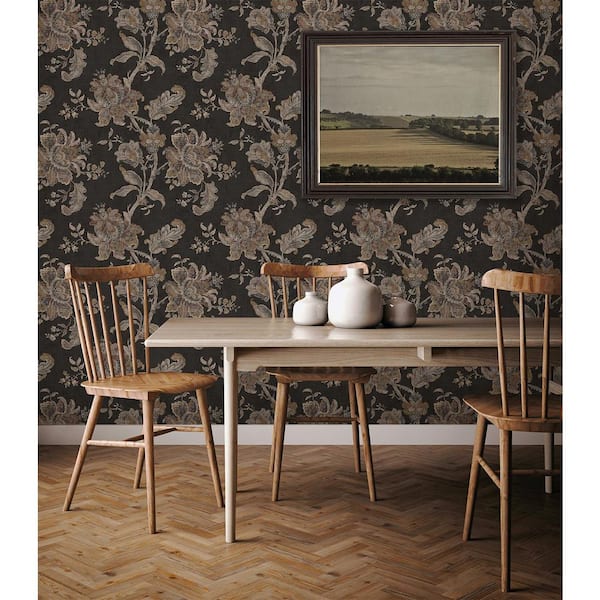 30.75 sq. ft. Ironwork & Russett Anelda Jacobean Vinyl Peel and Stick Wallpaper Roll