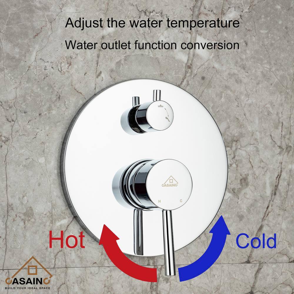 Chrome Dual Head Wall Mounted Shower System with Handheld