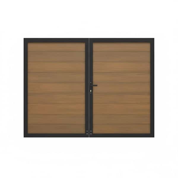 Durable 8 ft. W x 6 ft. H Brown Composite Privacy Fence Gate (No Posts Included)