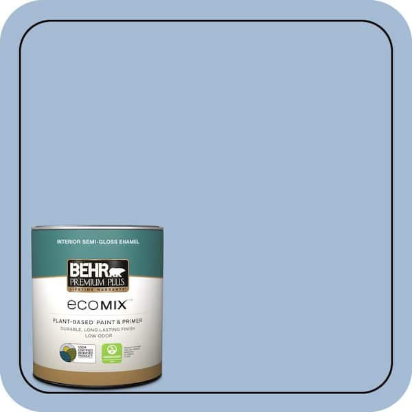 1 qt. #M530-3 Perennial Blue Semi-Gloss Enamel EcoMix Plant-Based Interior Paint & Primer