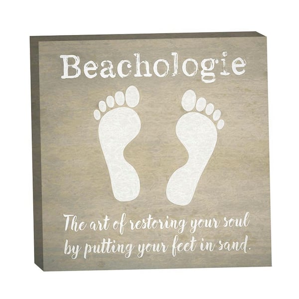 VENICE BEACH Collections Beachologie Restoring Your Soul Painted by Grotto Studios 1-Piece Unframed Graphic Print Typography 16 in. x 16 in.