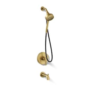 Torrington Single Handle 3-Spray Tub and Shower Faucet 1.75 GPM in Gold Vibrant Brushed Moderne Brass Valve Included