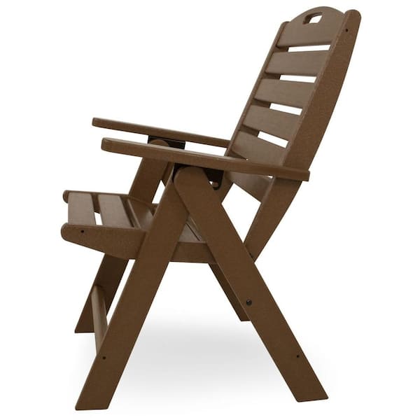 Polywood Nautical Highback Teak Plastic Outdoor Patio Dining Chair Nch38te - Do You Need To Treat Teak Outdoor Furniture In Indiana