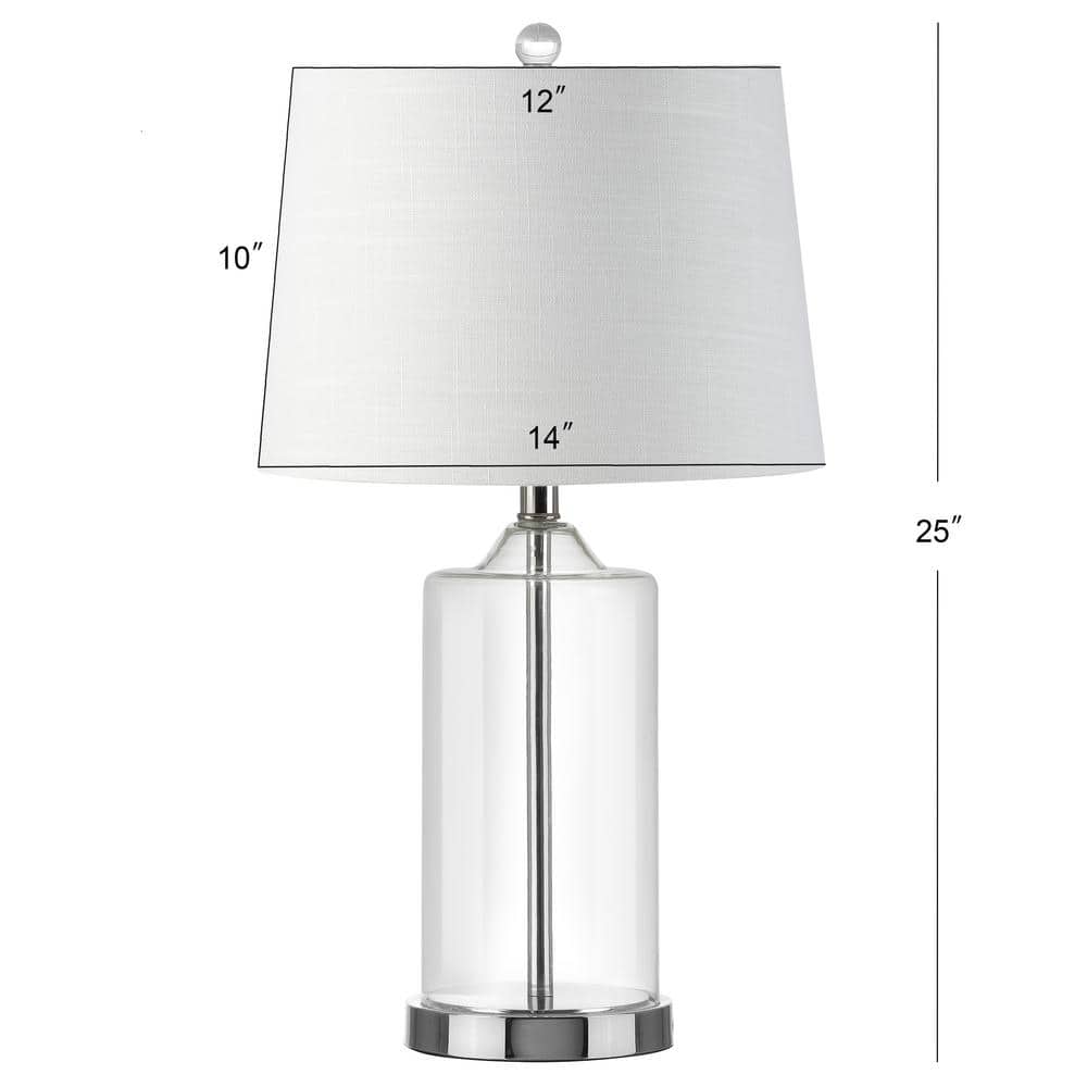 Walsh 25" Clear Glass Table Lamp with Chrome Accents
