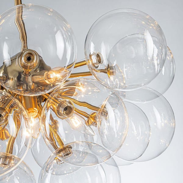 GoYeel Bublume 8 Lights Gold Modern Clear Glass Globe Bubble