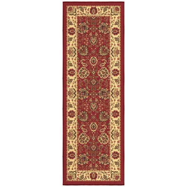 Homeline Non-Slip Rubberback 2 ft. x 3 ft. Oriental Indoor Entryway Mat, Dark Red Area Rug