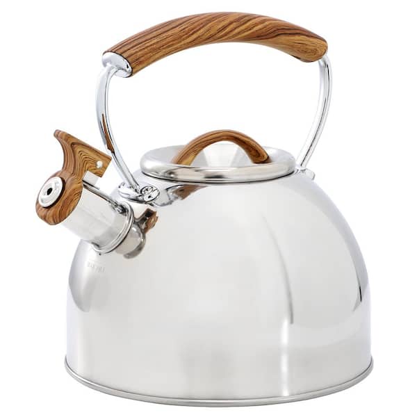 Mr. Coffee Fremont 8-Cup Mirror Polish Stainless Steel Whistling Tea Kettle