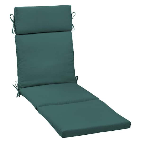 ARDEN 21 in. x 72. in Outdoor Chaise Lounge Cushion in Peacock Blue Green Texture
