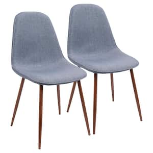 Pebble Walnut and Blue Dining/Accent Chair (Set of 2)
