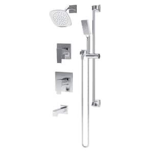 Verity 2-Handle Tub and Shower and Hand Shower Trim Kit - 1.5 GPM (Valve Not Included)