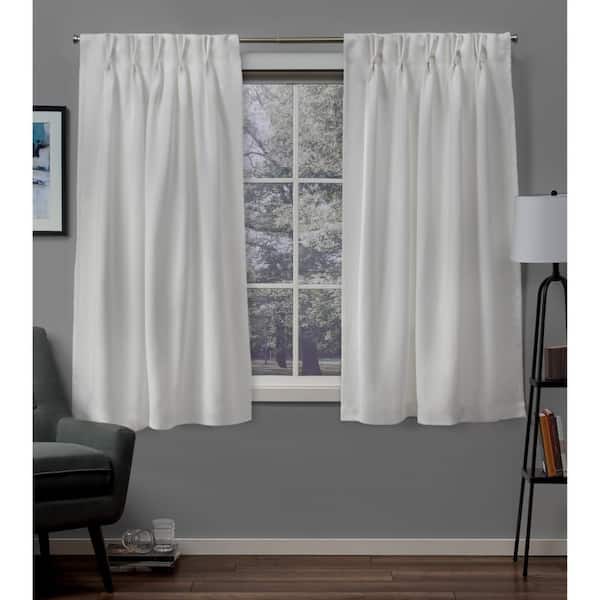 Vanilla Sateen Solid 30 in. W x 63 in. L Noise Cancelling Thermal Pinch Pleat Blackout Curtain (Set of 2)
