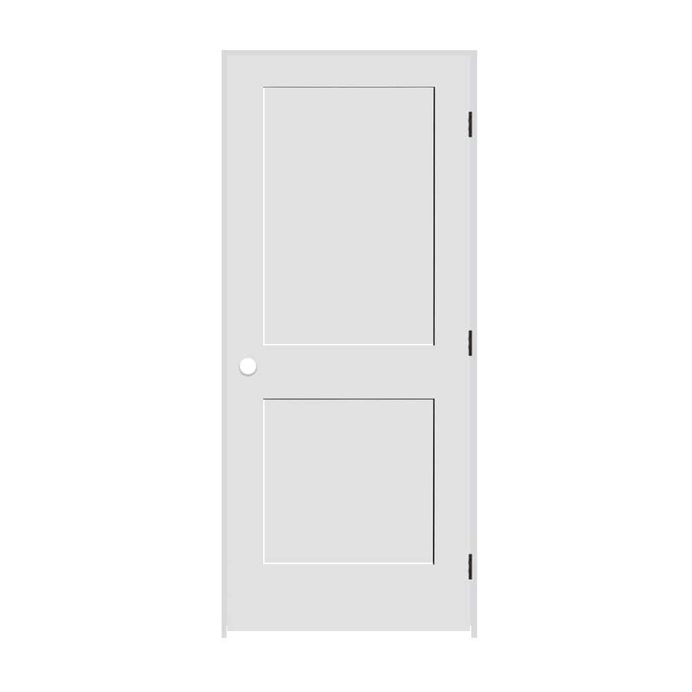 24 in. x 80 in. 2-Panel Left Handed Solid Primed White MDF Wood Single Preh