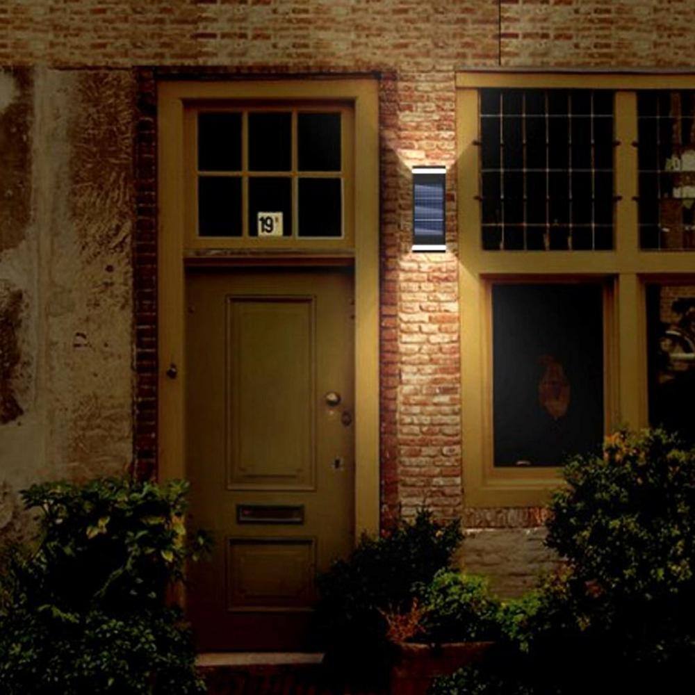Black Dual-Direction Solar LED Outdoor Wall Sconce