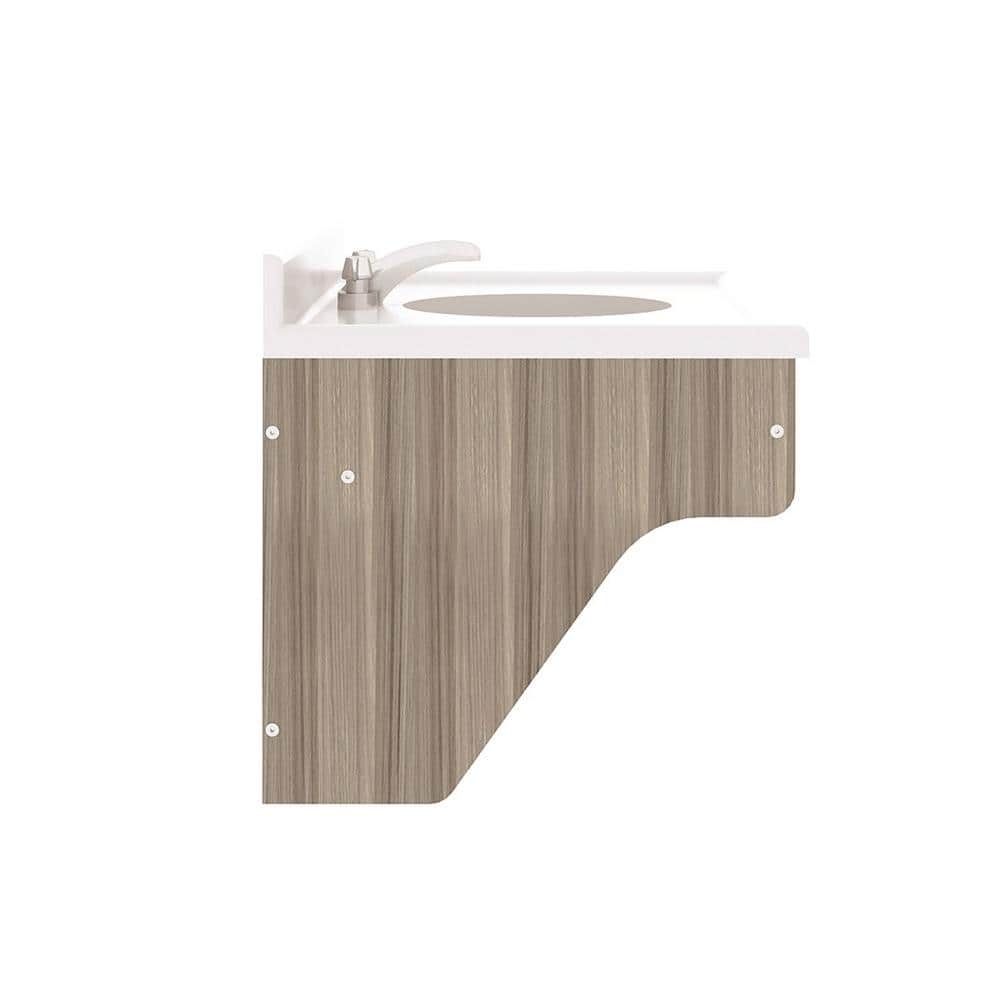 Shadow Elm Gray Composite Wood Single Wall Vanity with Marble Top