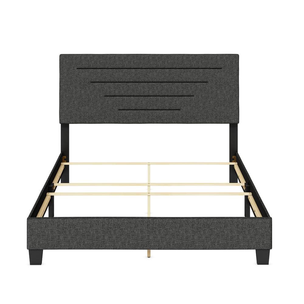 Cordoba Queen Upholstered Linen Bed Frame with Headboard