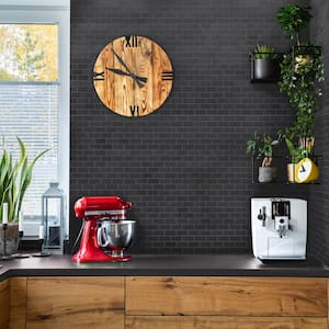 Galactic Slate Black 12 in. x 14 in. Brick Pattern Matte Porcelain Floor and Wall Mosaic Tile (5 sq. ft./Case)