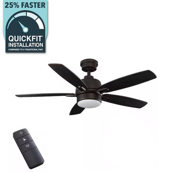 Fawndale 46 in. Indoor Integrated LED Bronze Ceiling Fan with Light Kit, 5 Reversible Blades and Remote Control