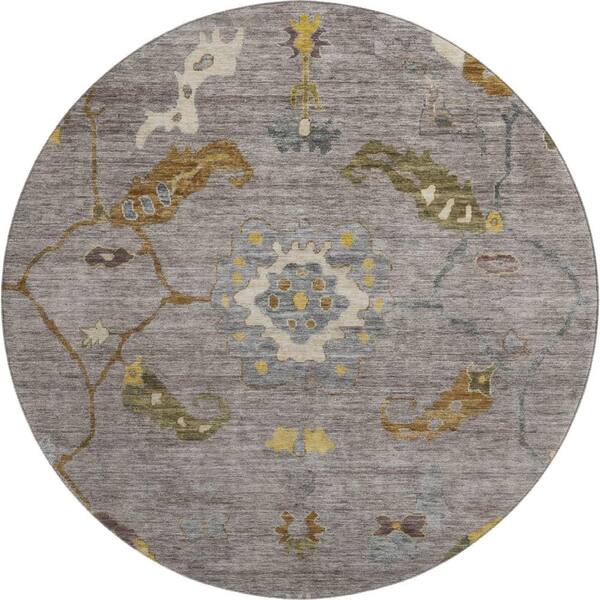 Best Machine Washable Rugs Round Addison Rugs Mayfield Premium Machine Washable Abstract AMF2229 Pewter ...