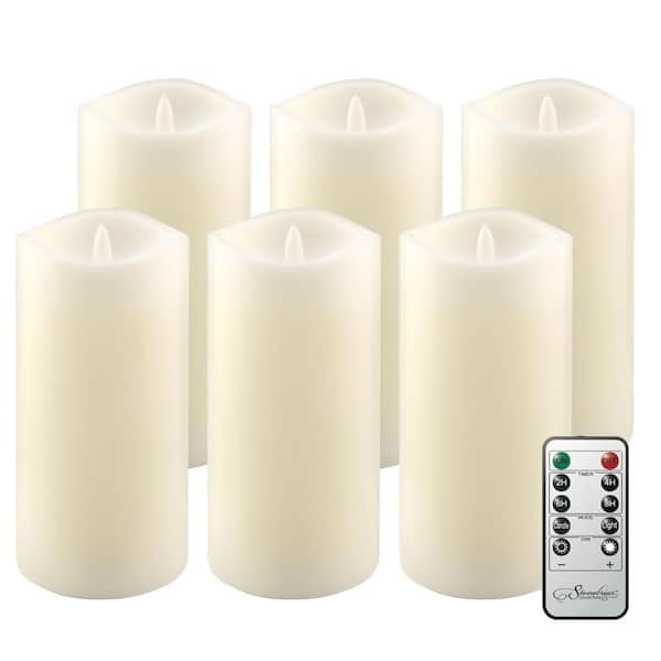 Stonebriar Collection Ivory 3x6 Real Wax LED Candle Set (6 Pk) SB