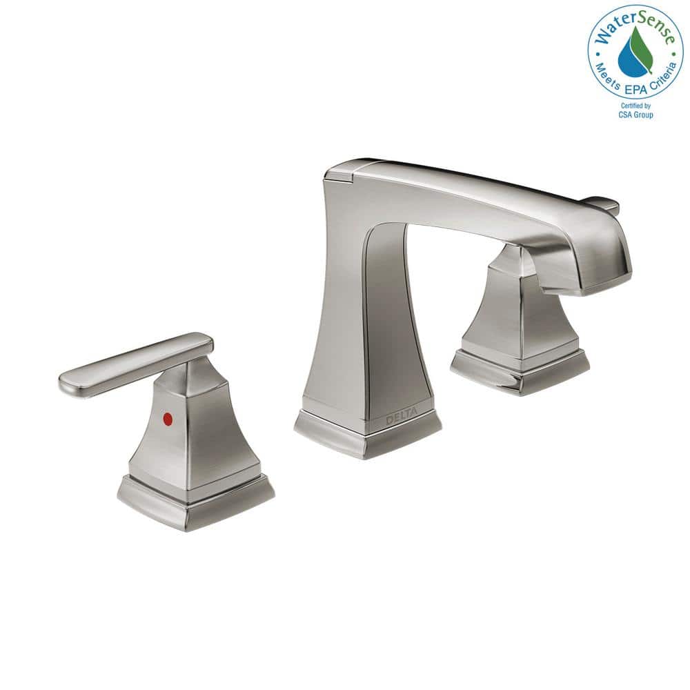 Brilliance Stainless Steel Widespread Bathroom Faucet with Brass Handles