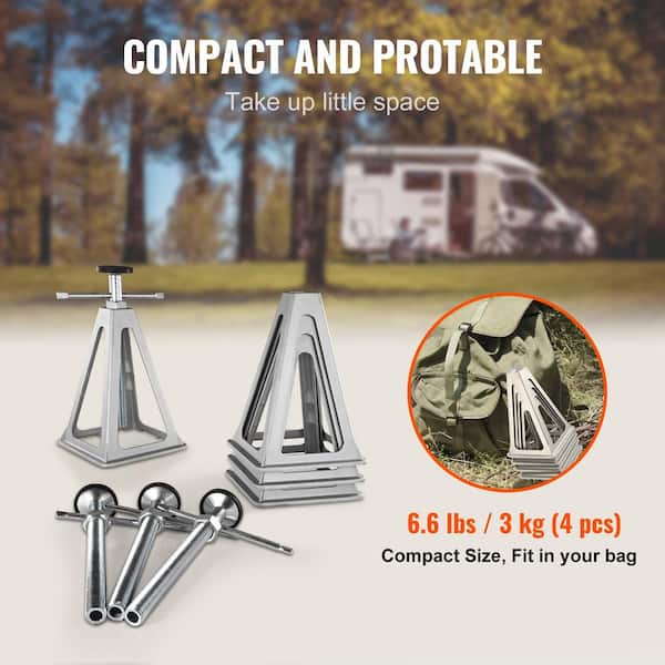 RV Stabilizer Jacks, 4 Pack Aluminum RV Leveling Jacks, RV Stack Jacks for RV Travel Trailer Camper, Single Screw Jack