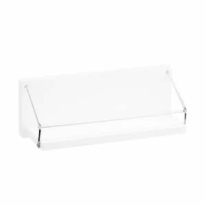 4.53 in. W x 12.6 in. D Wall Ledge with Chrome Bar in White