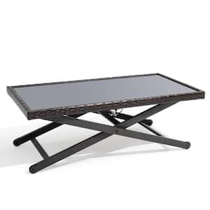 Aluminum Rectangular Coffee Table with Liftable Top