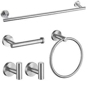 5 -Piece Bath Hardware Set with Mounting Hardware in Polished Chrome