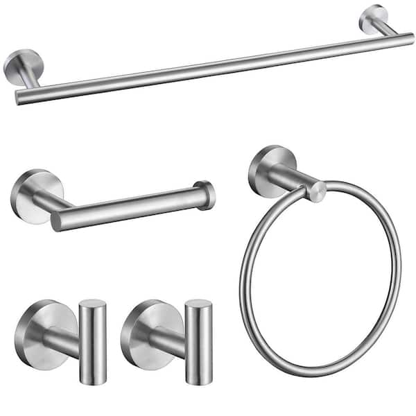 ATKING 5 -Piece Bath Hardware Set with Mounting Hardware in Polished Chrome