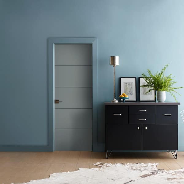 32 in. x 80 in. Left-Hand Solid Core Graphite Composite Single Prehung Interior Door