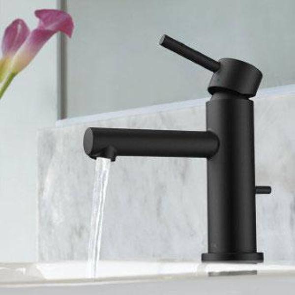 Moen Align Matte Black Bathroom Faucet Image of Bathroom and Closet