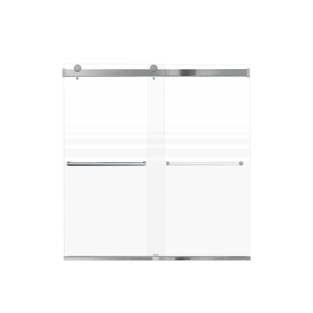 Brianna 60 in. W x 62 in. H Sliding Frameless Shower Door in Polished Chrome Finish with Frosted Glass price history on PriceWatchPro