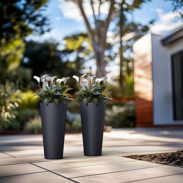 round plant pots Buy Rounded Rim Low Parco Planters Set of 3 Atlantis Sky
