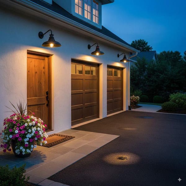 C Cattleya 1-Light Matte Black Motion Sensing Dusk to Dawn