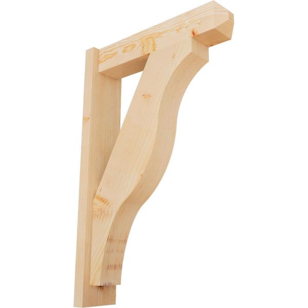 Ekena Millwork 6 in. x 34 in. x 22 in. Douglas Fir Fuston Craftsman Smooth Outlooker