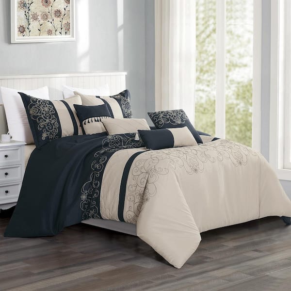 Black and 2024 cream comforter