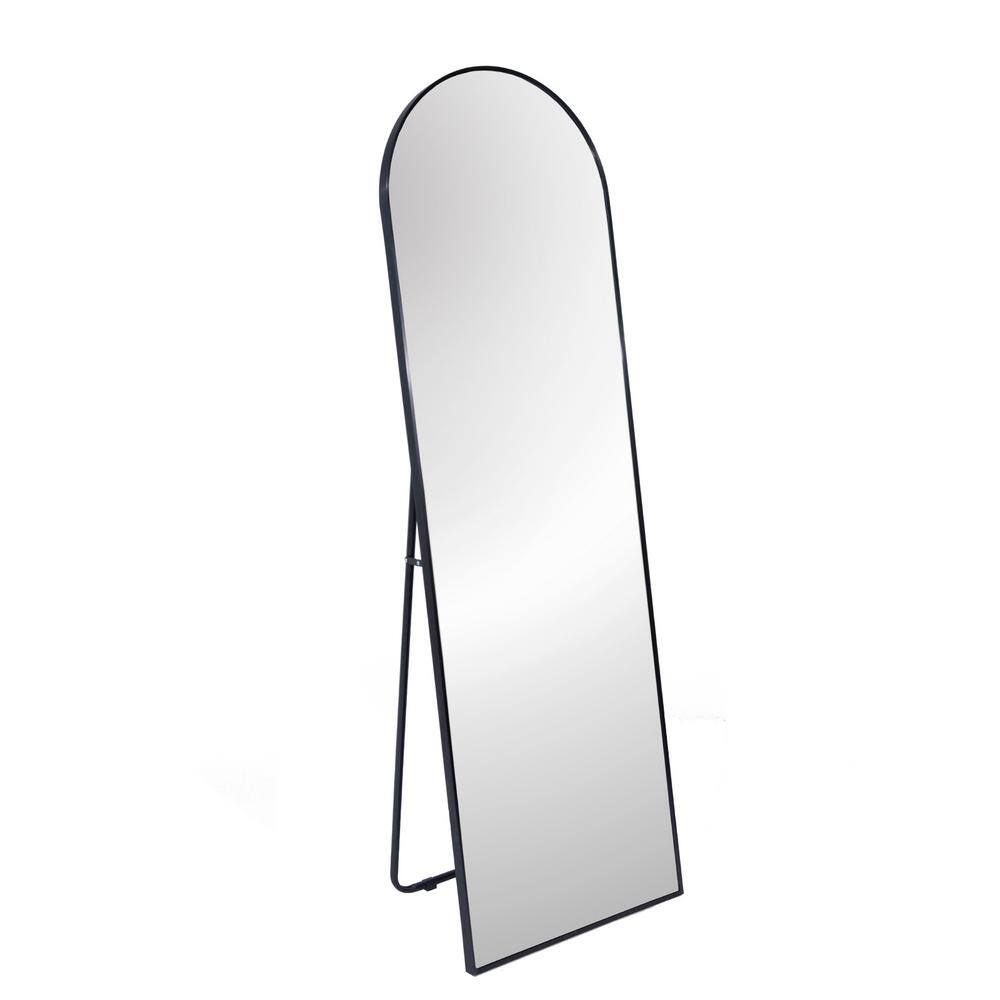65 in. x 22 in. Black Arch metal FrameFloor Mirror Full Length Mirror Wall 