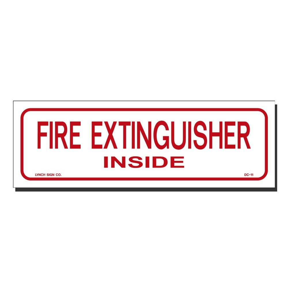 This vehicle carries a fire extinguisher inside safety sticker sign 