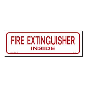 9 in. x 3 in. Decal Red on White Sticker Fire Extinguisher Inside