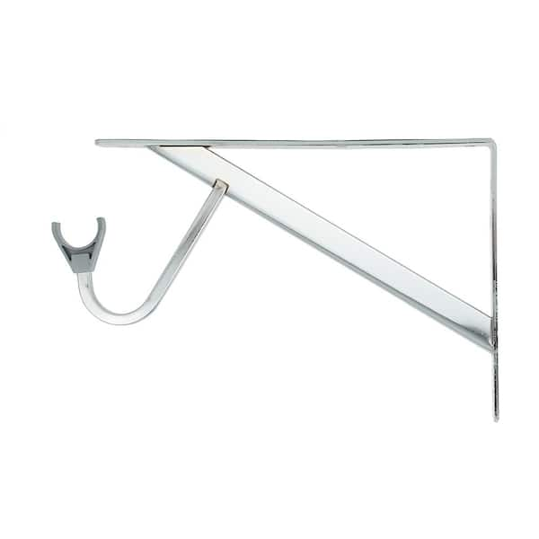 H8 in. x D12. 4 in. x W1. 05 in. Chrome Heavy Duty 300 lbs. Shelf and Rod Bracket