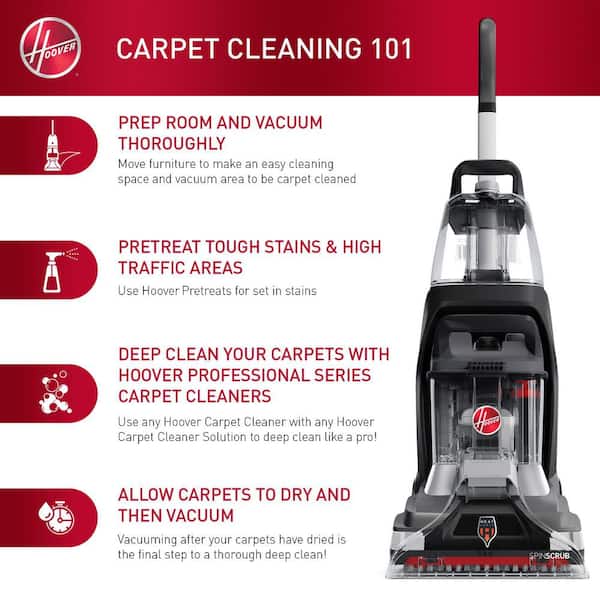 HOOVER - TurboScrub XL Corded Upright Carpet Cleaner Machine, Carpet Shampooer for Deep Set-in Carpet Stains, in Black, FH68020