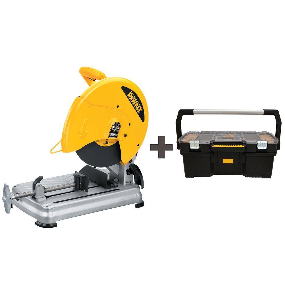 DEWALT 15 Amp 14 in. Abrasive CutOff Saw with Free 24 in. Tote with