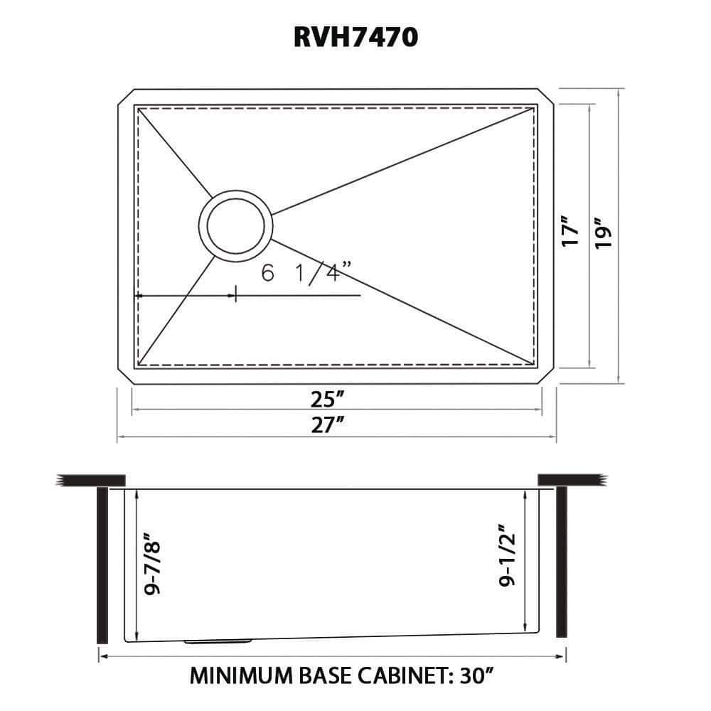 Ruvati 27-inch Stainless Steel Single Bowl Undermount Kitchen Sink