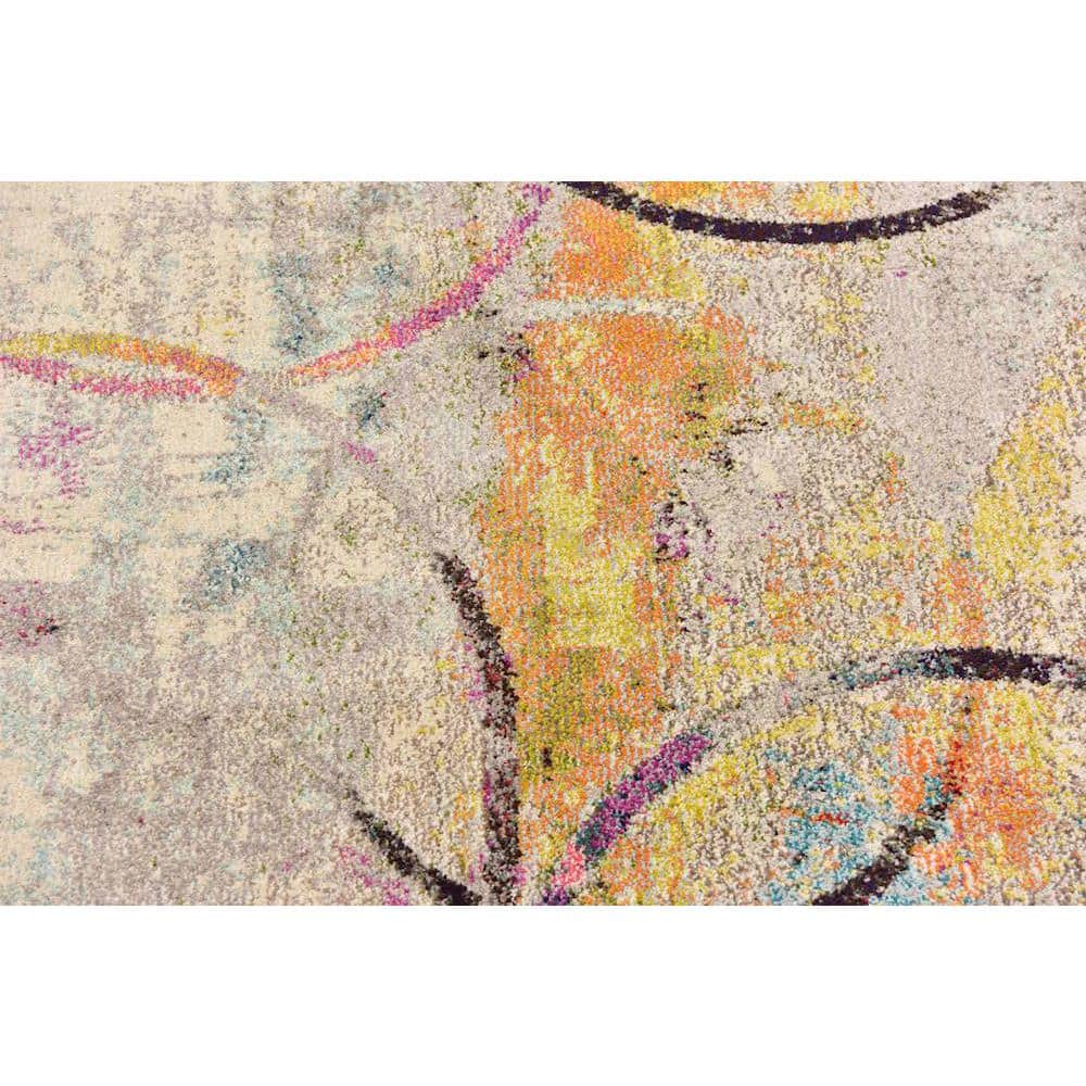 Theia Vibrant Abstract Multi-Color Kids' Playroom Rug 5' x 8'