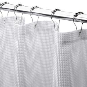 Piazza 72 in. W x 70 in. L Cotton Shower Curtain in Silver