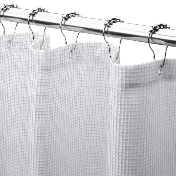 Dainty Home Piazza 72 in. W x 70 in. L Cotton Shower Curtain in Silver