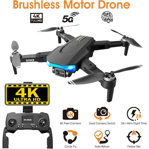 Vrbgify GPS Drone with 4K Camera, Brushless Motor, Foldable