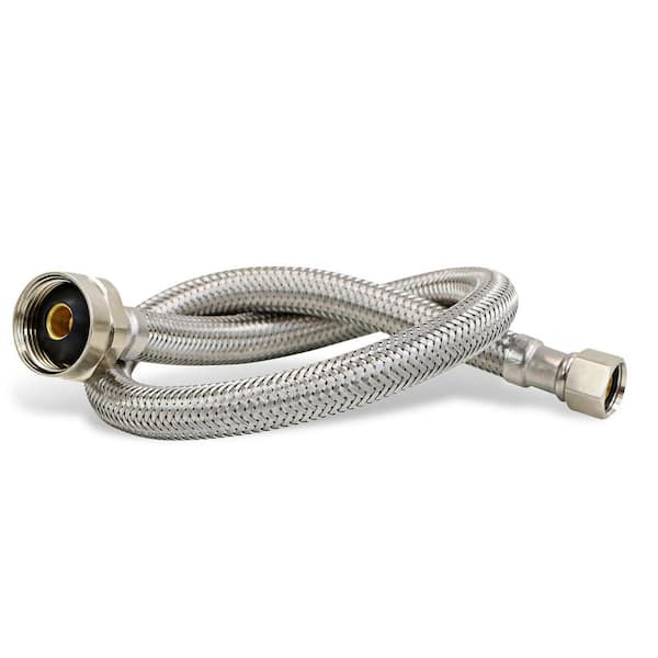 PLUMBFLEX Toilet Connector Water Line 3/8 in. x 7/8 in. Female Compression Brass Nut Toilet Supply Line 20 in.