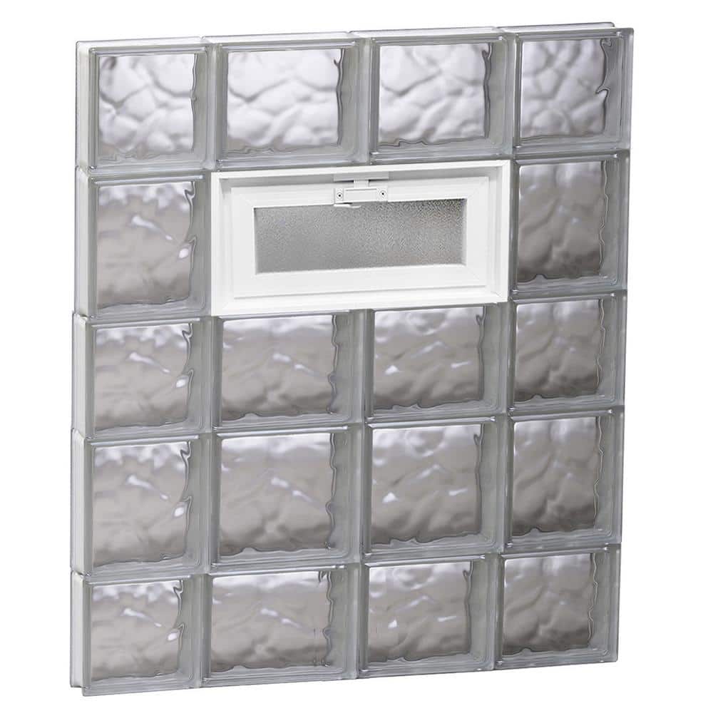 Clearly Secure 27 in. x 32.75 in. x 3.125 in. Frameless Wave Pattern ...
